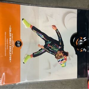 Color Melt Skeleton Kids Costume 2-3T
